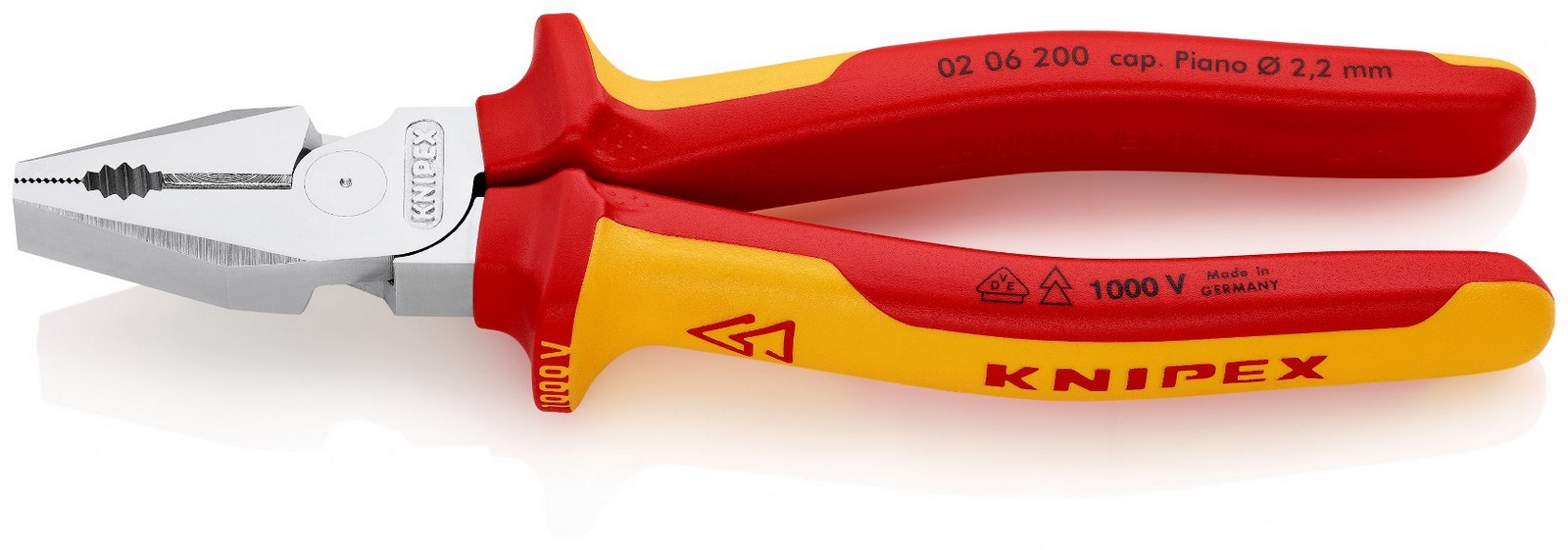 0206200-01-1-1 Knipex kombinovana klešta izolovana 1000V VDE 200mm 02 06 200