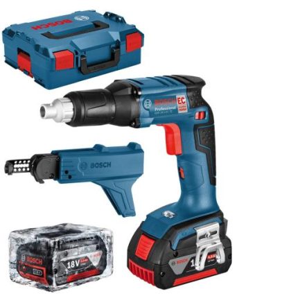 Bosch GSR 18 V-EC TE + MA55 Akumulatorski odvrtač za suvu gradnju, 2x5.0Ah