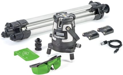Linijski laser 5 linija i tačka 50m domet KAPRO 875GS ProLaser, zelene linije, stativ i kofer