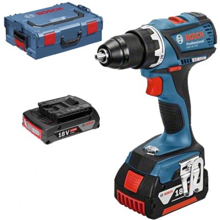Bosch GSR 18 V-EC akumulatorska bušilica / odvrtač sa 2x4,0Ah Li-Ion baterijama u L-Boxx koferu, 06019E8101