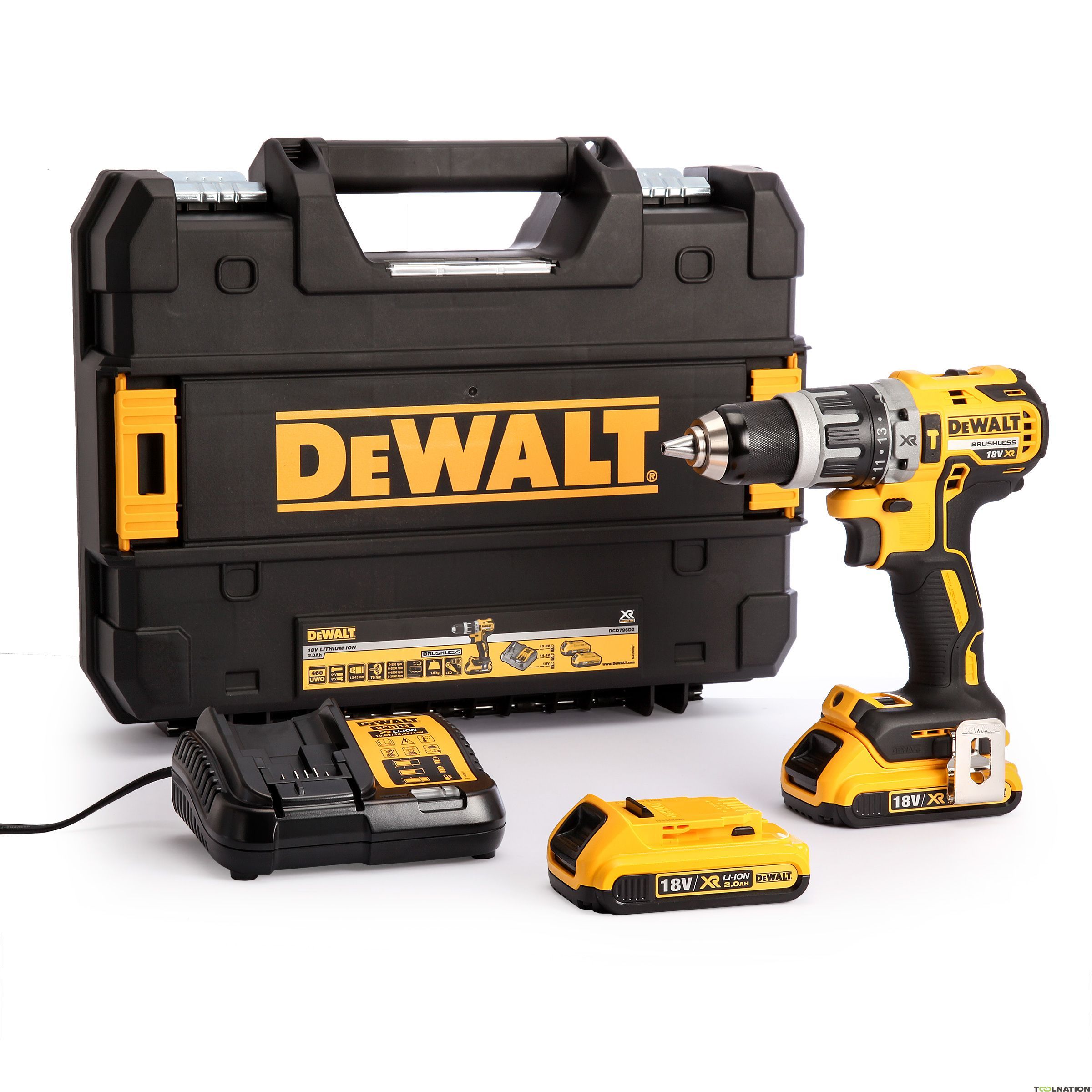 dcd796d2-cordless-impact-drill-18-volt-2-0-ah-li-ion DeWalt DCD796D2 Akumulatorska udarna bušilica - odvijač bez četkica, 18V Li-Ion 2x2,0 Ah
