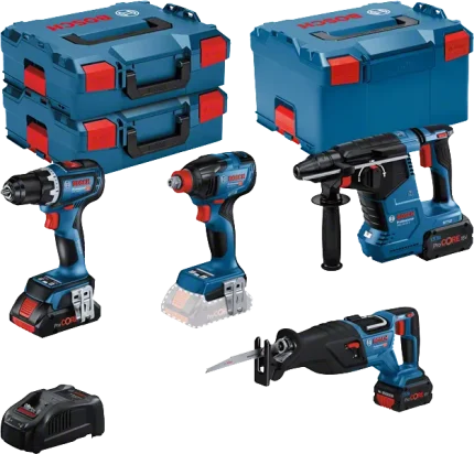 Bosch Akumulatorski set GSR 18V-90C + GDX 18V-210C + GBH 18V-24C + GSA 18V-28 + 1x4,0Ah + 2x5,5Ah + GAL 1880CV, 0615990N37