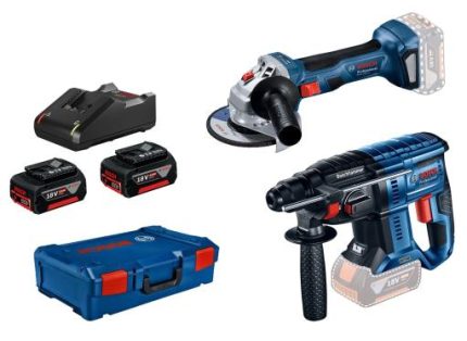 Akumulatorski set alata Bosch GWS 180-LI + GBH 180-LI, 18V, 2x4,0 Ah u koferu, 0615990N05