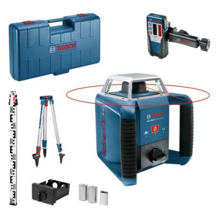 Bosch GRL 400 H rotacioni laser + LR 1 prijemnik + građevinski stativ BT 170 HD + merna letva GR 240 u koferu, 06159940JY