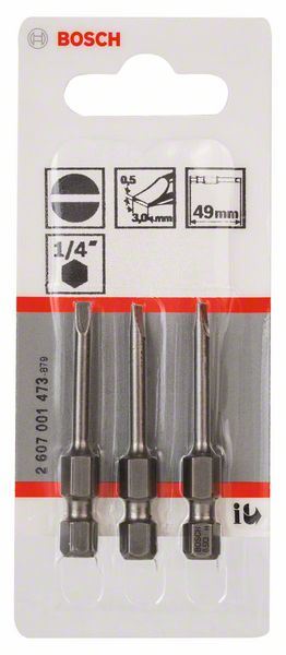 3165140299992-1 Bit odvrtača ekstra-tvrdi Bosch 2607001473, S 0,5x3,0, 49 mm