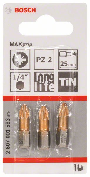 Bit odvrtača Max Grip Bosch 2607001593, PZ 2, 25 mm
