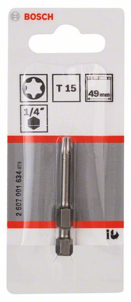 Bit odvrtača ekstra-tvrdi Bosch 2607001634, T15, 49 mm