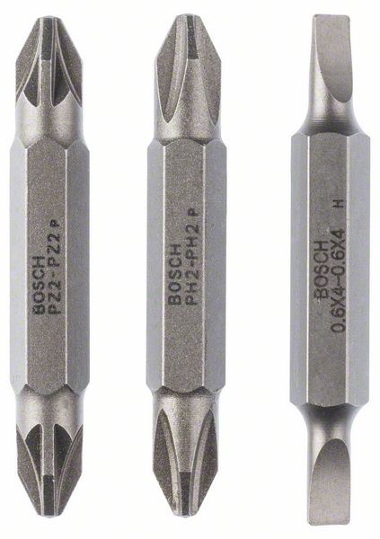3-delni set dvostranih nastavaka Bosch 2607001744, S 0,6x4,0, PH2, PZ2; S 0,6x4,0, PH2, PZ2; 45 mm