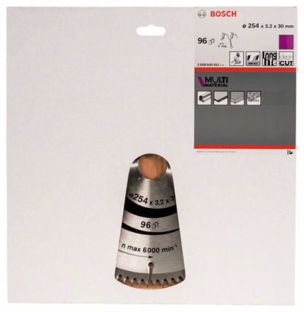 List kružne testere Multi Material 254 x 30 x 3,2 mm; 96 Bosch 2608640451, 254 x 30 x 3,2 mm; 96