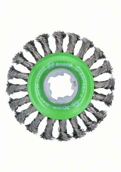 X-LOCK točak od pletene žice, 115 nerđajući čelik Bosch 2608620733, 115 mm, 0,5 mm, X-LOCK