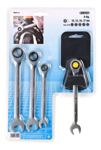 KWB 49460490 set kombinovanih ključeva sa krckalicom, 4 dela