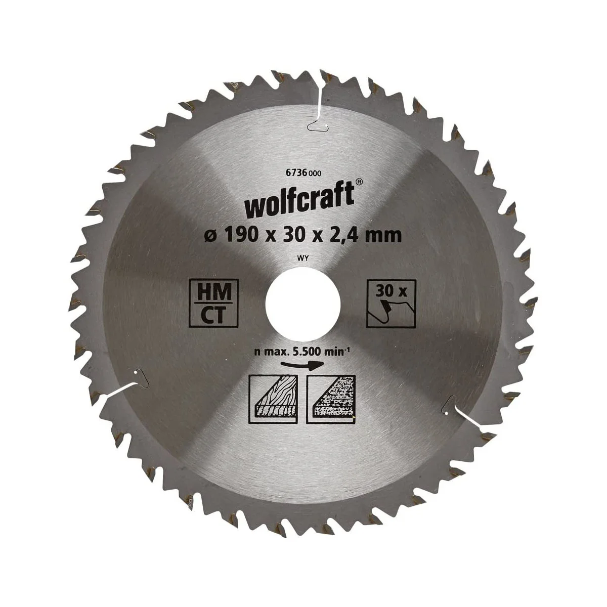 6736000.jpg Wolfcraft 6736000 List kružne testere cirkulara, 190x30x2.4mm