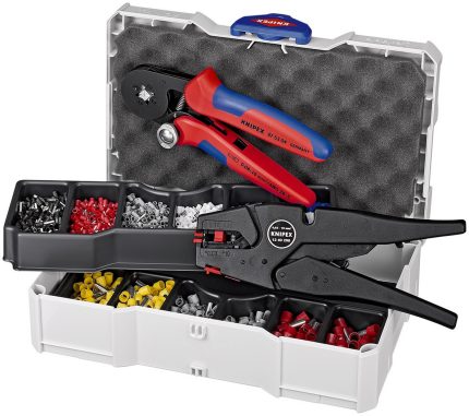Knipex komplet za krimpovanje samopodešavajuća klešta + klešta za skidanje izolacije sa izolovanim hilznama 97 90 10