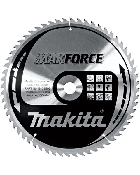 B-08595 Makita List za testeru od tvrdog metala, MAKForce, sa 60 zubaca B-08595