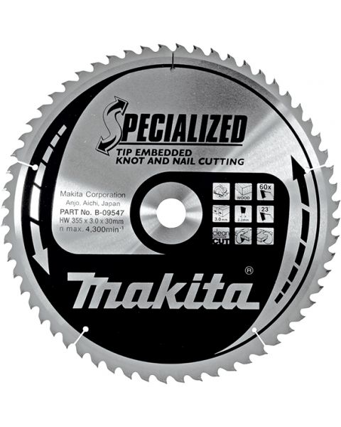 B-09547 Makita List za testeru od tvrdog metala, sa 60 zubaca B-09547