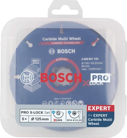 X-LOCK 125 mm komplet za sečenje i lamelna brusna ploča, CMW Bosch 2608619374