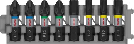 Bosch PRO Impact mešani set PH2(x2, PZ2(x2, H5, T20, T25, T30, 25 mm 8/1, 2608521U62
