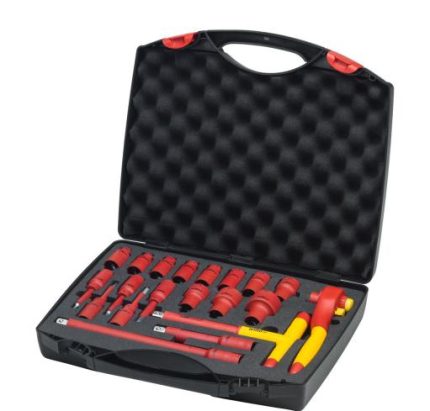 Wiha 43024 izolovana gedora sa nasadnim ključevima, 1/2", 21 deo, sa torbicom